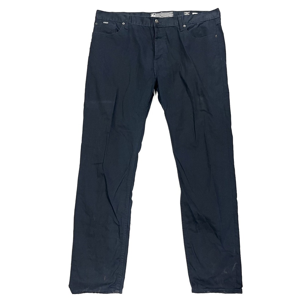 Born Fly Mens 42 Navy Blue Straight Leg Button Fly Jeans Streetwear Anytown USA